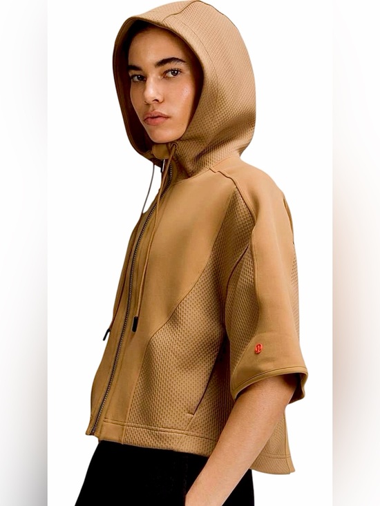 lululemon athletica Jackets & Blazers - NWT Lululemon – Mixed Fabric Full Zip Oversized Hoodie Jacket Bold Beige – Sz. S
